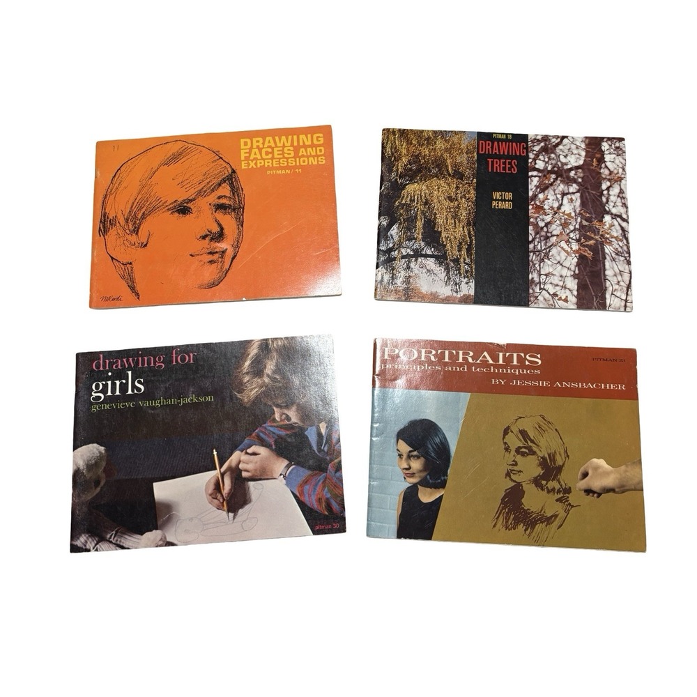 Vintage Pitman Pub Drawing Series Sketching Book Lot Anatomy Nature Faces Girls